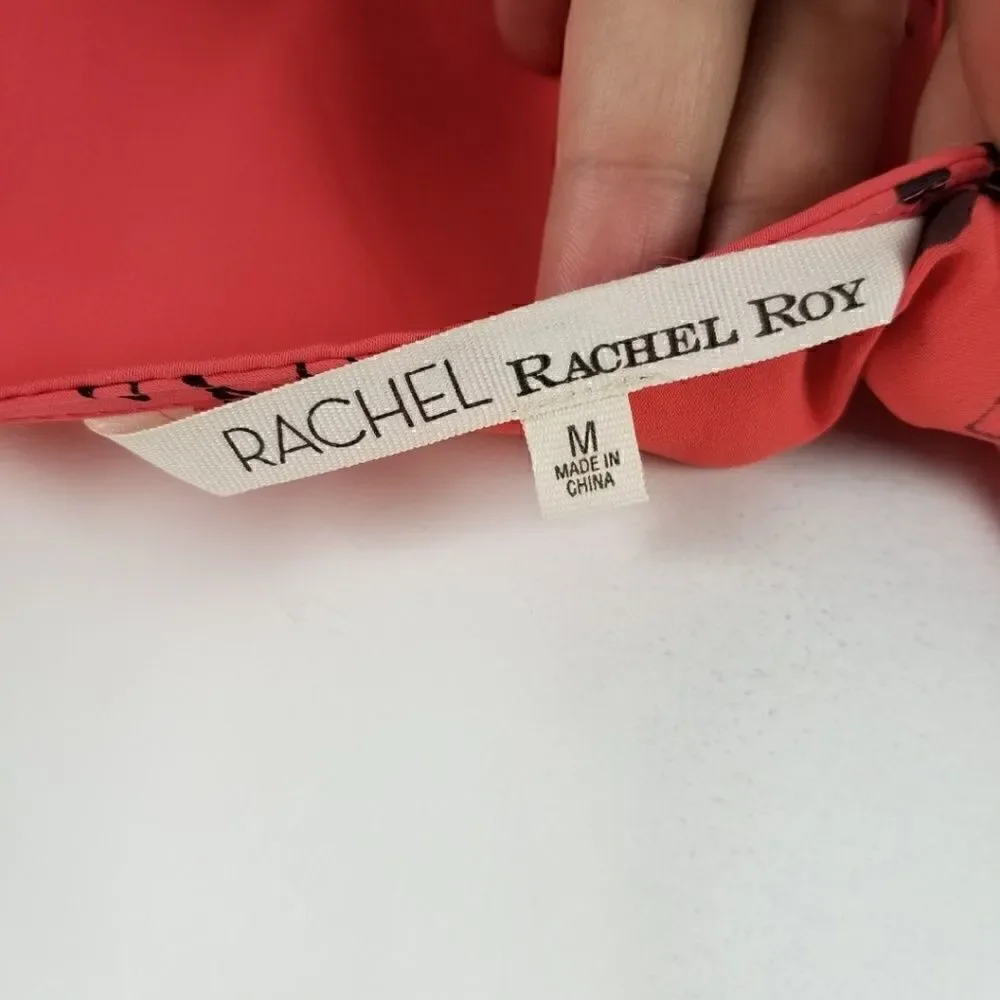 Rachel Roy Womens Dress Size Medium See the Sea Fish Print Button Down New